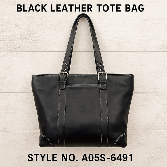 Coach Black Leather Tote Bag – Style No. A05S-6491 - Picture 16 of 16